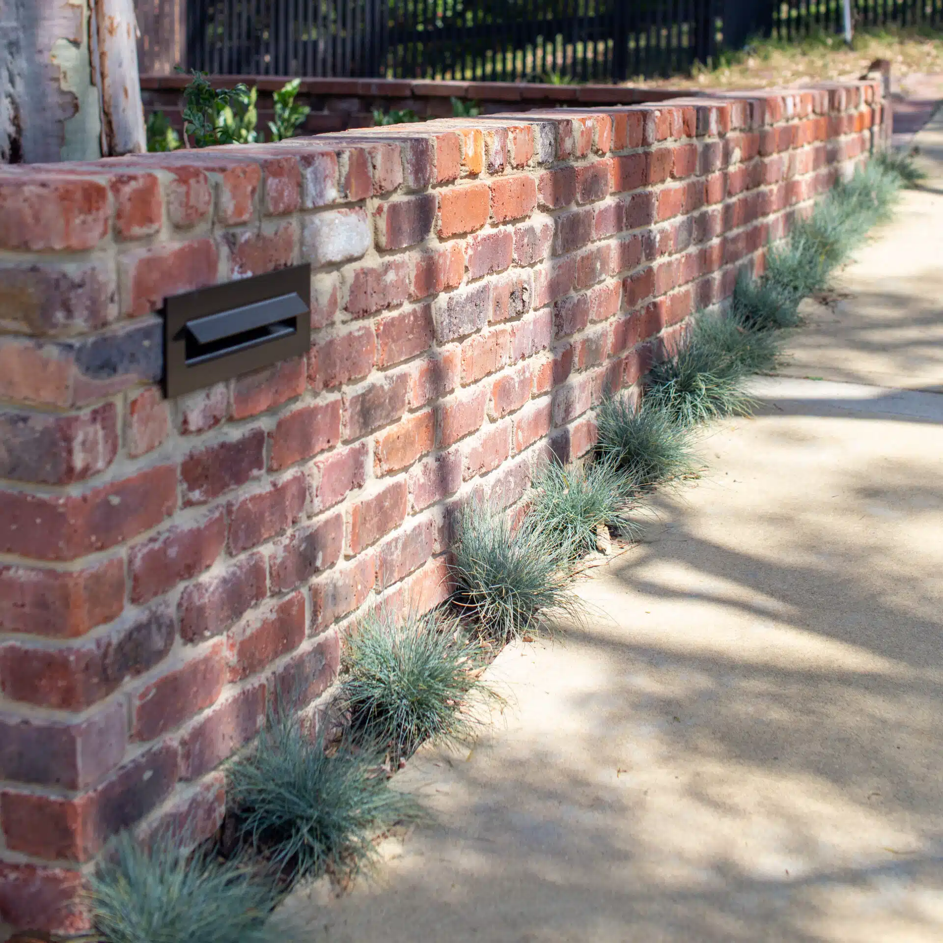 Brick wall with mail box